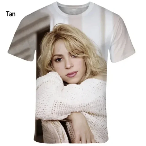 Men Women Casual Personality Short-sleeved Oversized T Shirt Trend Fashion Singer Shakira 3D Print T-shirt for Harajuku Tops - Image 6