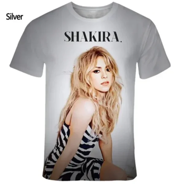 Men Women Casual Personality Short-sleeved Oversized T Shirt Trend Fashion Singer Shakira 3D Print T-shirt for Harajuku Tops - Image 3