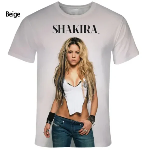 Men Women Casual Personality Short-sleeved Oversized T Shirt Trend Fashion Singer Shakira 3D Print T-shirt for Harajuku Tops - Image 5