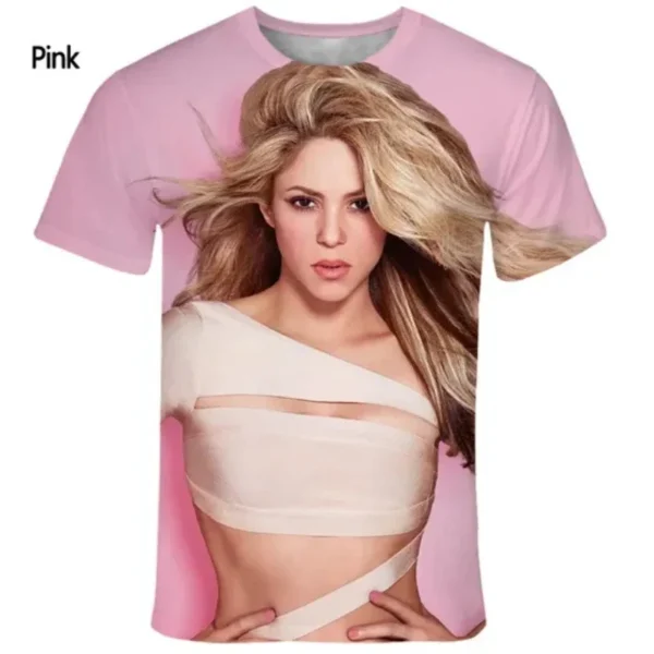 Men Women Casual Personality Short-sleeved Oversized T Shirt Trend Fashion Singer Shakira 3D Print T-shirt for Harajuku Tops - Image 4